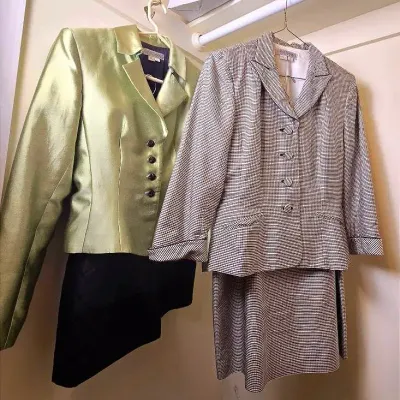 Vintage Kay Unger Silk/Silk-Blend Skirt Suit Sets (2): Size 6