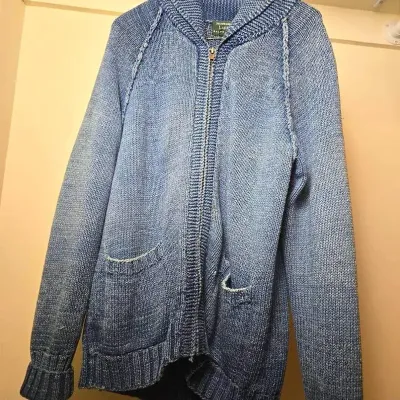 Vintage Lauren Ralph Lauren Exclusive Hand-Knit Cotton Zip Cardigan: S