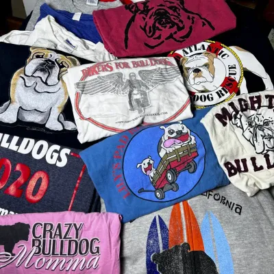 Graphic Bulldog T-shirts & Sweatshirts: Size L-XL
