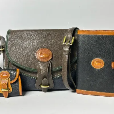 VTG Dooney & Bourke Leather Crossbody Bag, Organizer & Wallet 