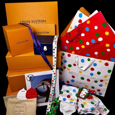 Louis Vuitton Boxes, Gift Packaging, Shopping Bags, Yayoi Kusama Dust Bags & More 