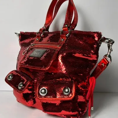 Coach Poppy Sequin Spotlight 13821 Red Handbag