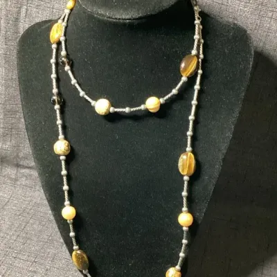 Carolyn Pollack Tiger Eye & Jasper Bead Necklace 
