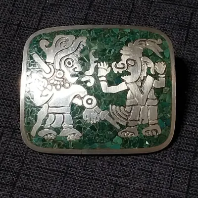 Sterling Vintage Brooch Aztec/Mayan