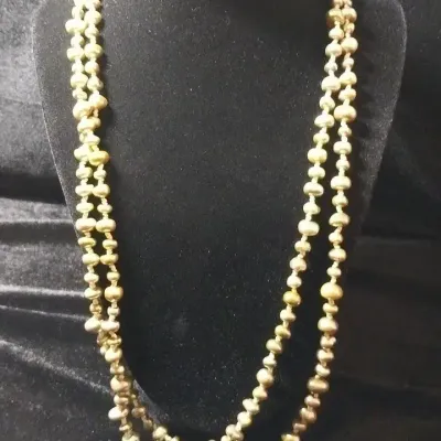 Olive Green Fresh Water Necklace 