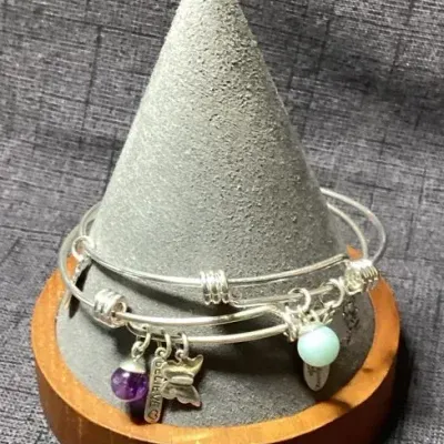 Sterling Bangle Bracelets With Stone