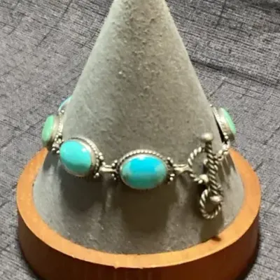 Sterling & Turquoise Link Bracelet 
