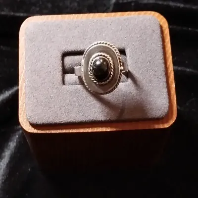 Sterling & Onyx Poison Ring Size 6.5