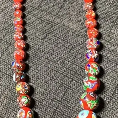 Vintage Millefior Bead Necklace 