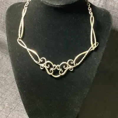 Carolyn Pollack Sterling Swirl Modernist Necklace