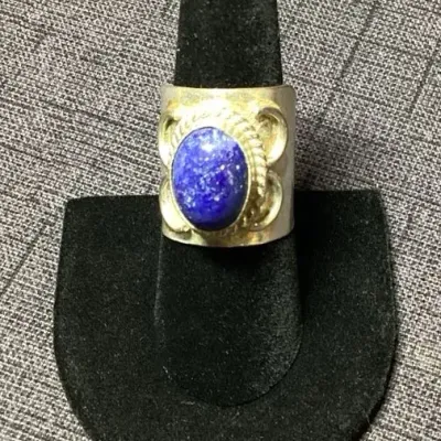 Sterling & Lapis Ring Size 7.5