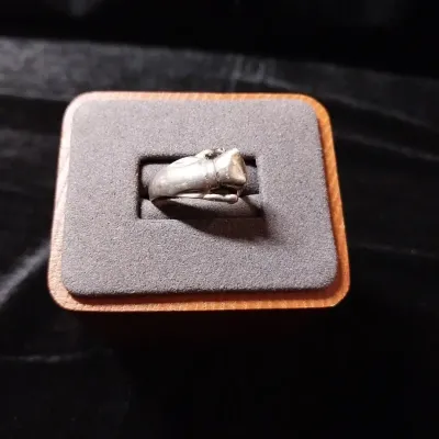 Sterling Kitty Ring Size 6.25