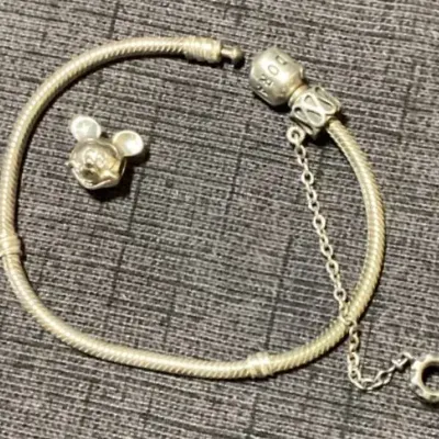 Pandora Sterling Bracelet & Mickey Charm