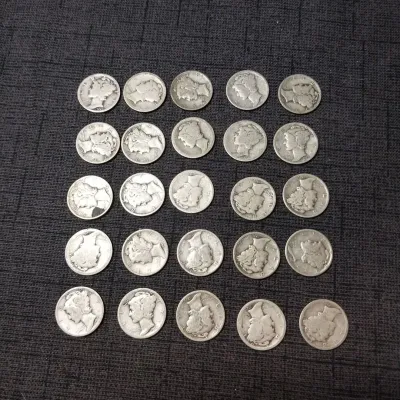 US Mercury Dimes -25