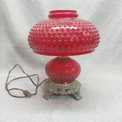 Ruby Red Glass Lamp