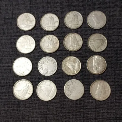 Canadian Prior to 1960 Silver Dimes 