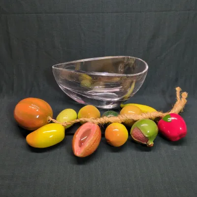 Krosno Poland Glass Bowl & Glass Fruit