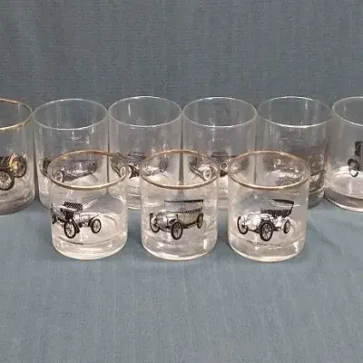 Classic Car Low Ball Glasses