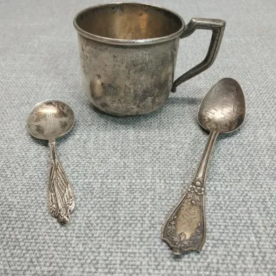 Sterling Silver Spoons And Cup