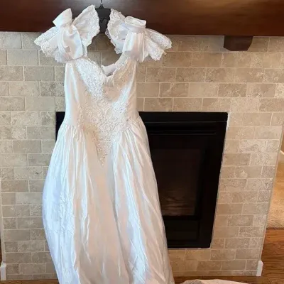 Vintage Wedding Dress. Size 14 And Shoes Size 9