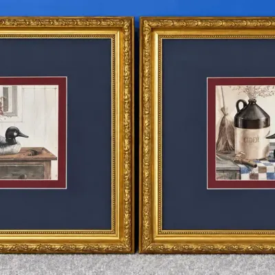 Rustic Duck Still Life Framed Pair

