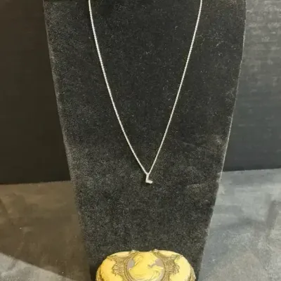 925 "L" Necklace & Vintage Westland Trinket Box