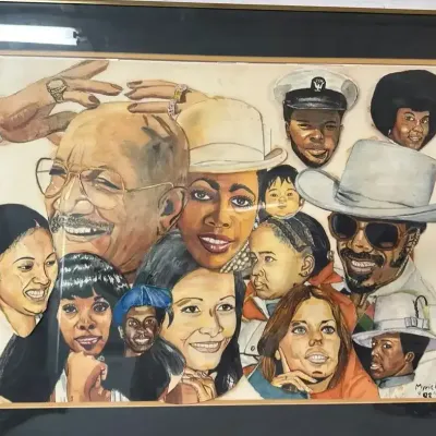 1993 “Gregory Myrick” Signed Original Portrait Collage – African American Pop Culture
