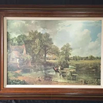 Vintage Hay Wain Framed Lithograph by John Constable