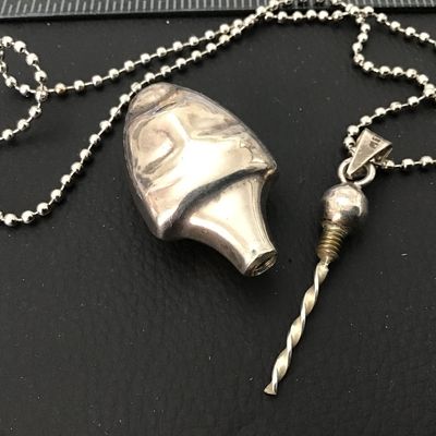 Sterling Snuff Théâtre Mask Signed vintage