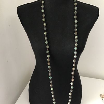 Matte African Turquoise like Beaded Necklace Vintage