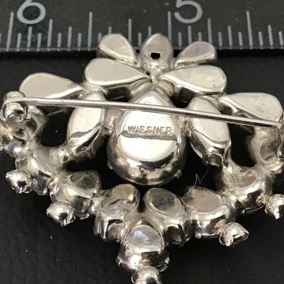 Joseph Wiesner Signed Crowned Vintage Brooch Excellent