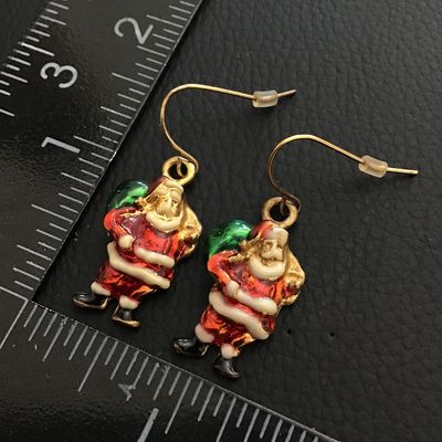 Small fashion Santa dangle earrings