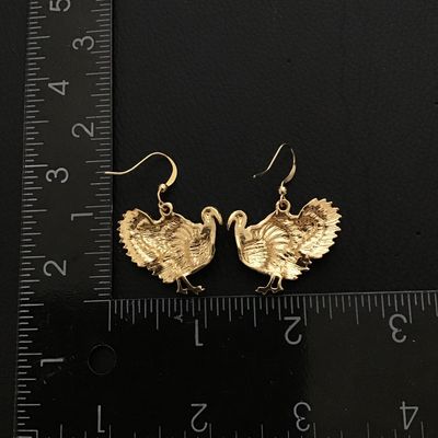 Cute enamel turkey earrings