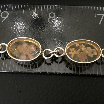 Sterling Silver Pressed Flower Vintage Bracelet