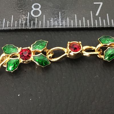 Holiday Enamel Rhinestone Holiday Bracelet