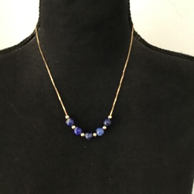 Dainty Lapis Stone like Necklace