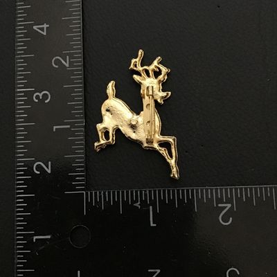 Cute enamel reindeer holiday brooch