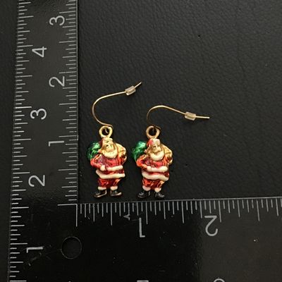 Small fashion Santa dangle earrings