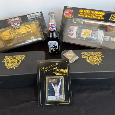 NASCAR 50th Anniversary Items Plus Richard Petty Pepsi Bottle