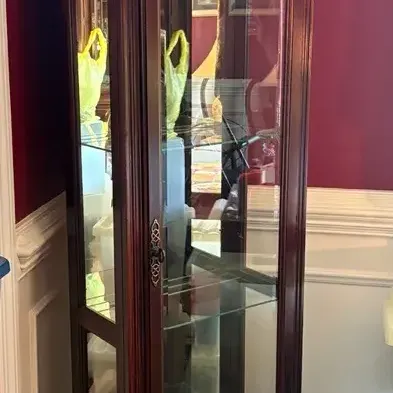 Illuminated Mirror Back Curio Cabinet