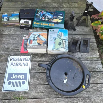 Vehicle Supplies: Jack, Jeep Flashlights, Battery Chargers +