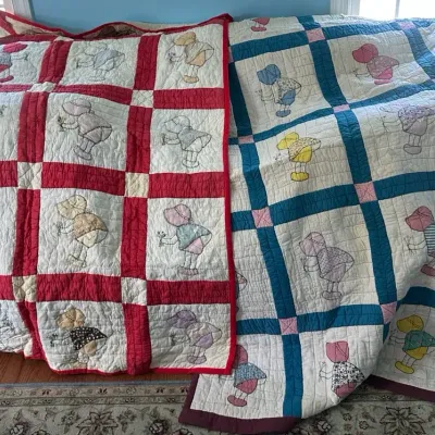 Two ‘Sunbonnet Sue’ Handmade Quilts