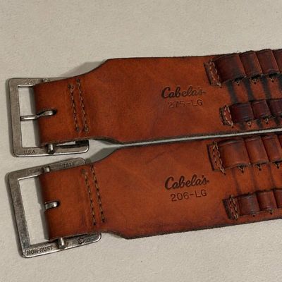 Sale Photo Thumbnail #211: M pair of cabela s large leather ammunition belts