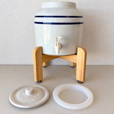 Sale Photo Thumbnail #185: Lk ceramic water dispenser with wooden stand
