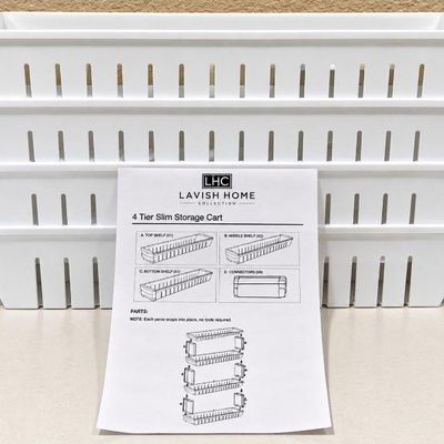 Sale Photo Thumbnail #55: F lavish home 4 tier slim white storage cart