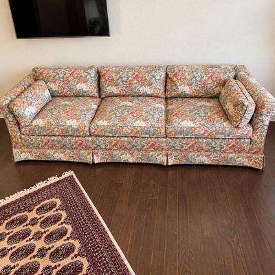 Sale Photo Thumbnail #51: F floral pattern sofa 27" tall x 8' wide x 35" deep