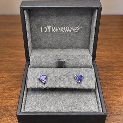 Sale Photo Thumbnail #143: J diamonds international sterling silver blue gemstone stud earrings