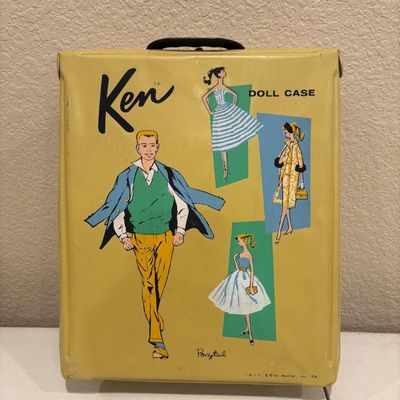 Sale Photo Thumbnail #222: V 1961 vintage ken doll carrying case with dolls and clothing