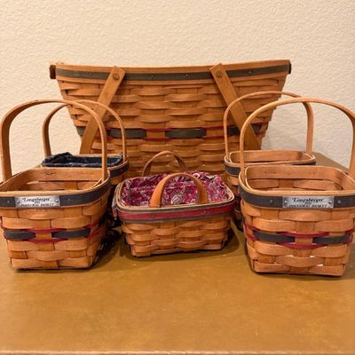 Sale Photo Thumbnail #159: Ld longaberger 6 piece wicker basket collection 1991 1993)