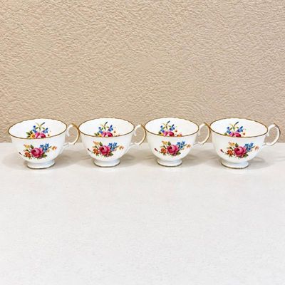 Sale Photo Thumbnail #127: Hk set of 4 j g meakin bone china tea cups with floral design